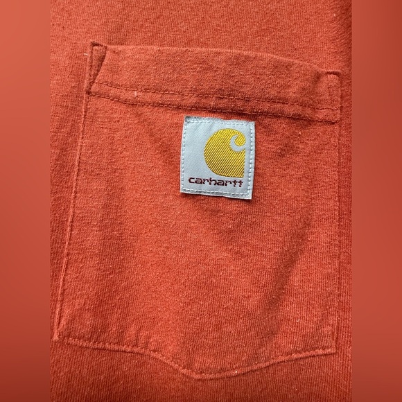 Carhartt Men's Brick Red Short Sleeve Tee Size- L - Picture 3 of 6
